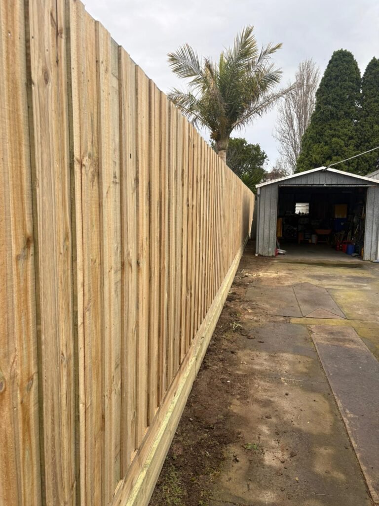 Fencing contractors installing a timber fence in Geelong